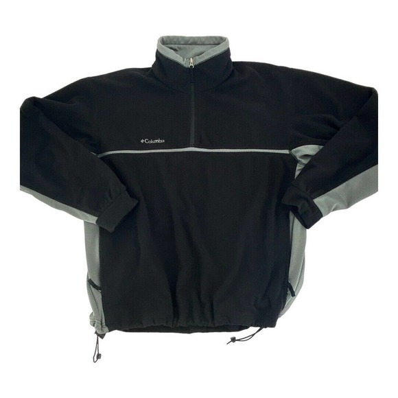 Columbia Long Sleeve Sweatshirt Quarter Zip Fleece Pullover Black Mens Sz Large - Picture 4 of 13